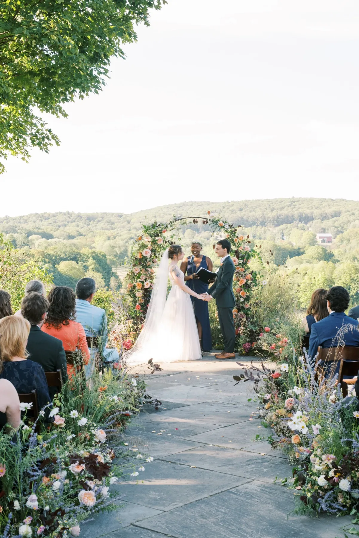 Zoie + Mark exchanging vows at Sunny River Estates, Hudson Valley, NY