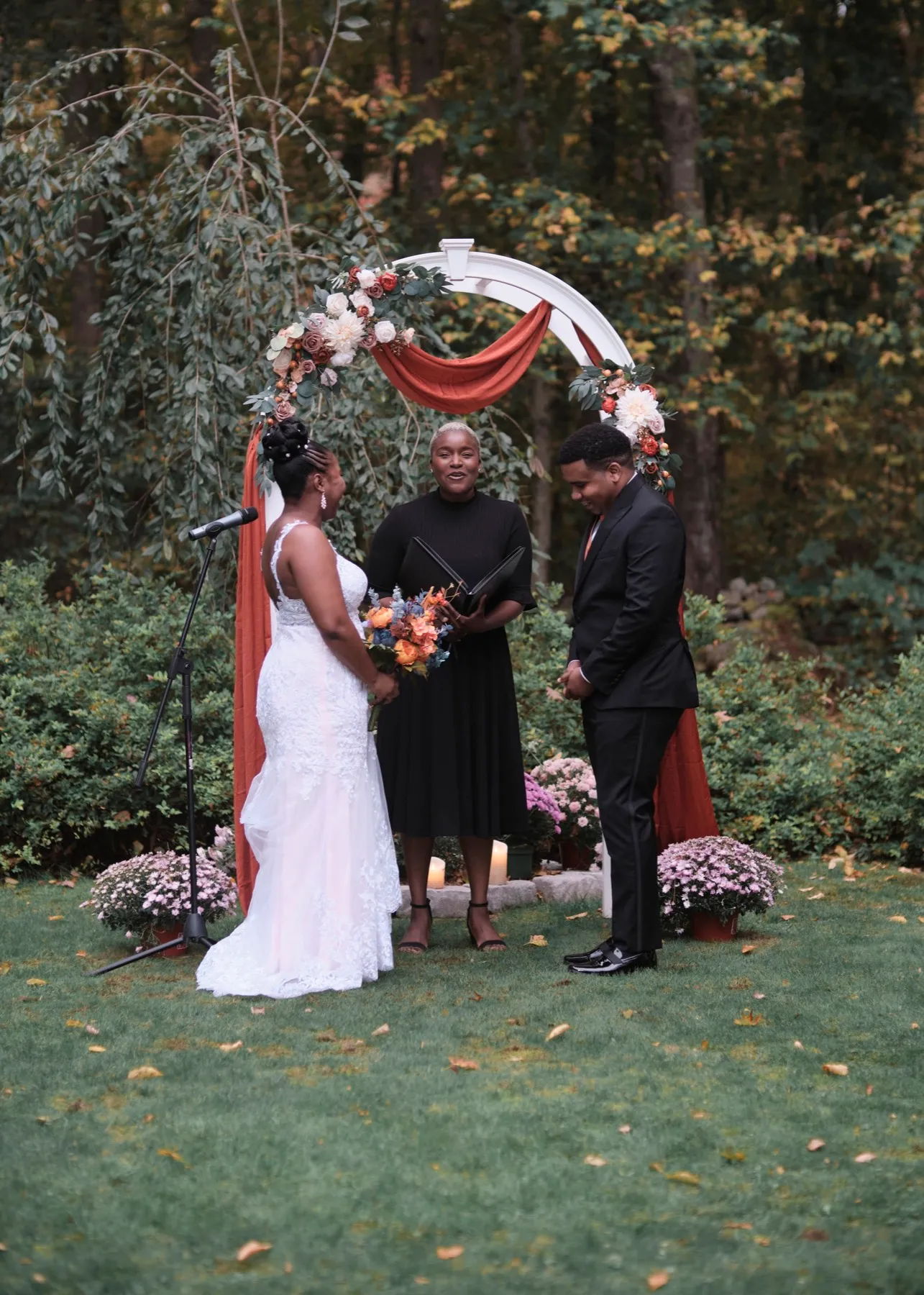 Hygdrea + Alex during their custom wedding ceremony