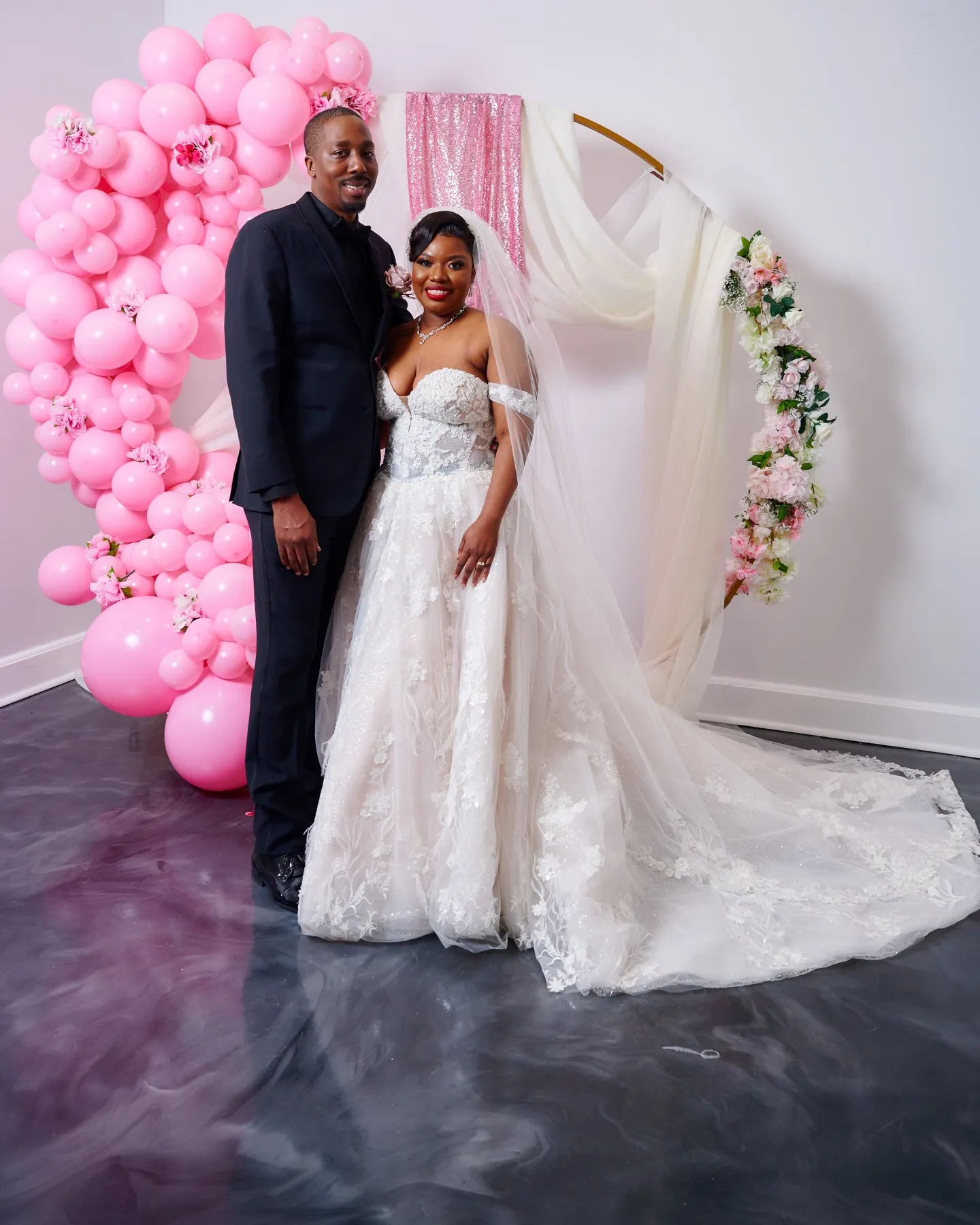 Danielle + Jermaine celebrating after the ceremony at The J Loft, Brooklyn, NY Sister venue: W Loft Weddings