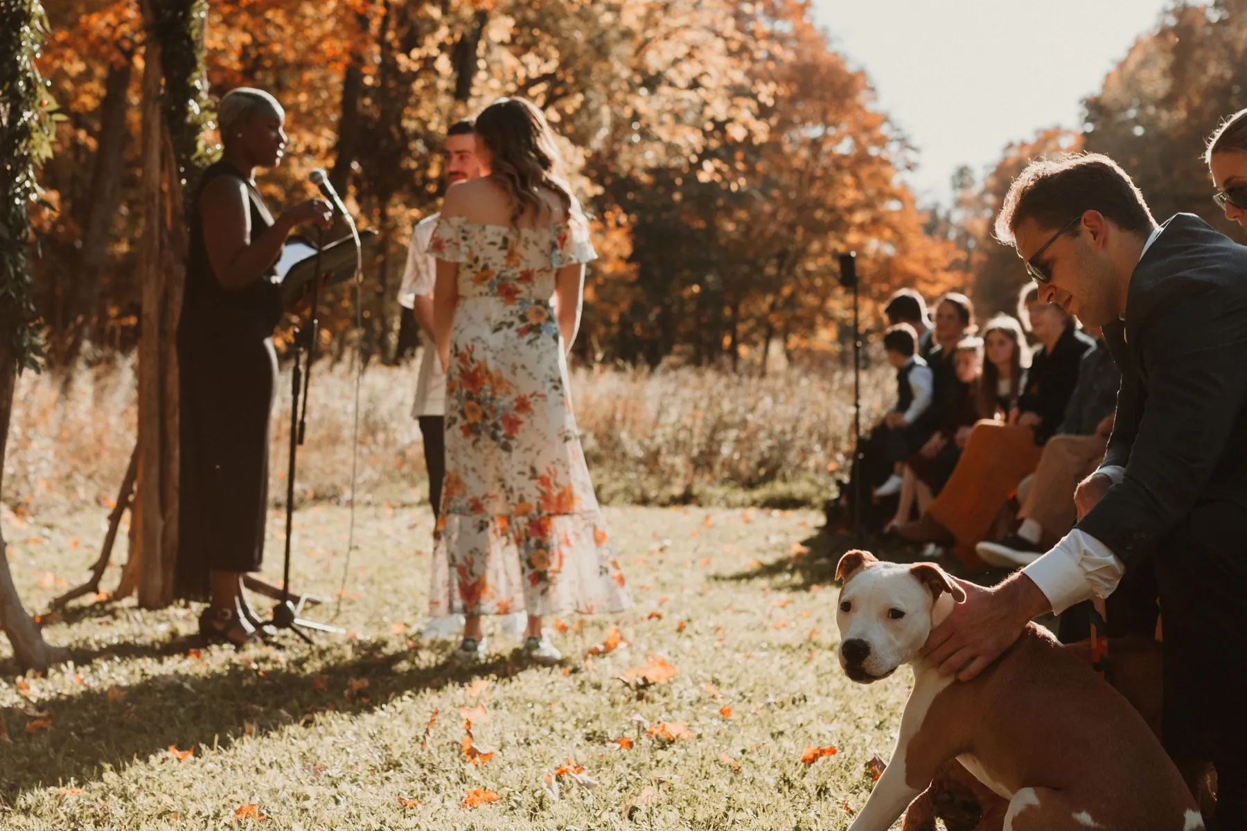 Makena + Eric exchanging vows at New Beginnings Farmstead, Kingston, NY