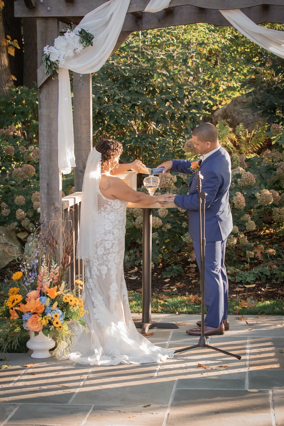 Millie + Rick wedding ceremony at THC The Hops Company, CT