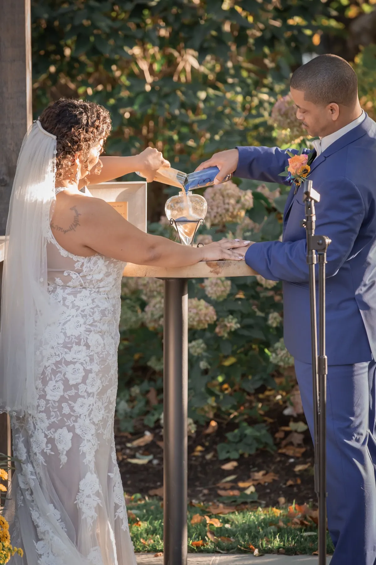 Millie + Rick exchanging vows at THC The Hops Company, CT