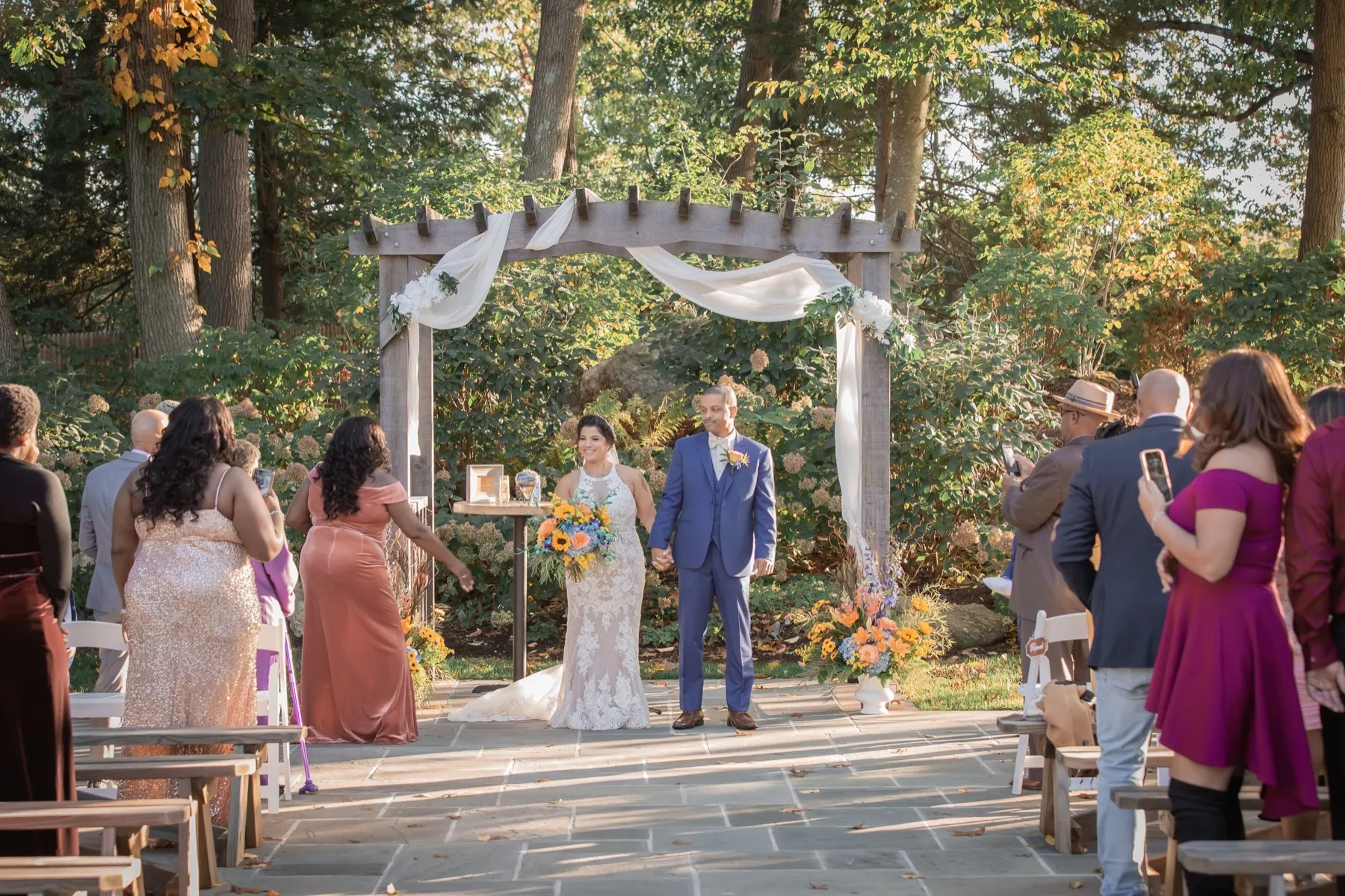 Millie + Rick during their custom wedding ceremony