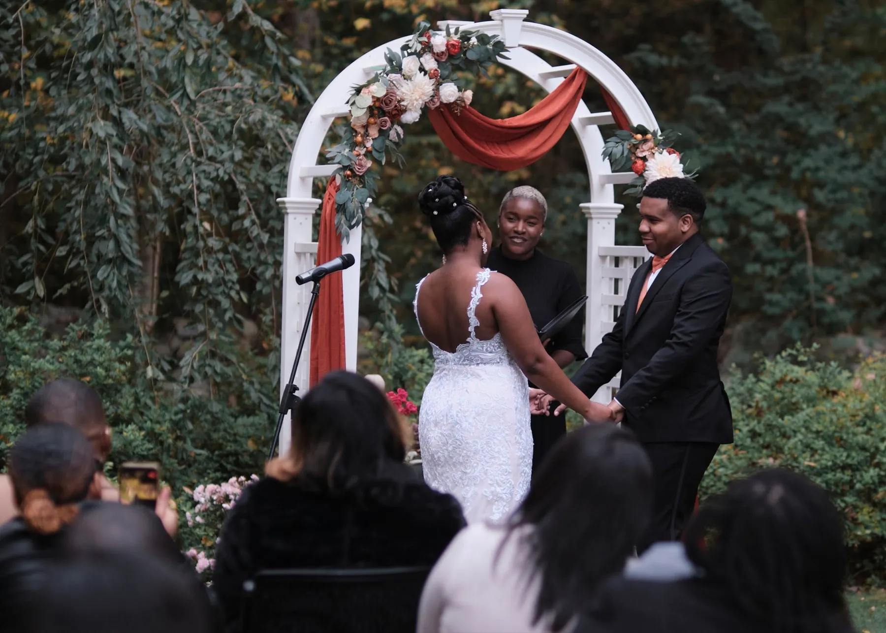 Hygdrea + Alex during their custom wedding ceremony