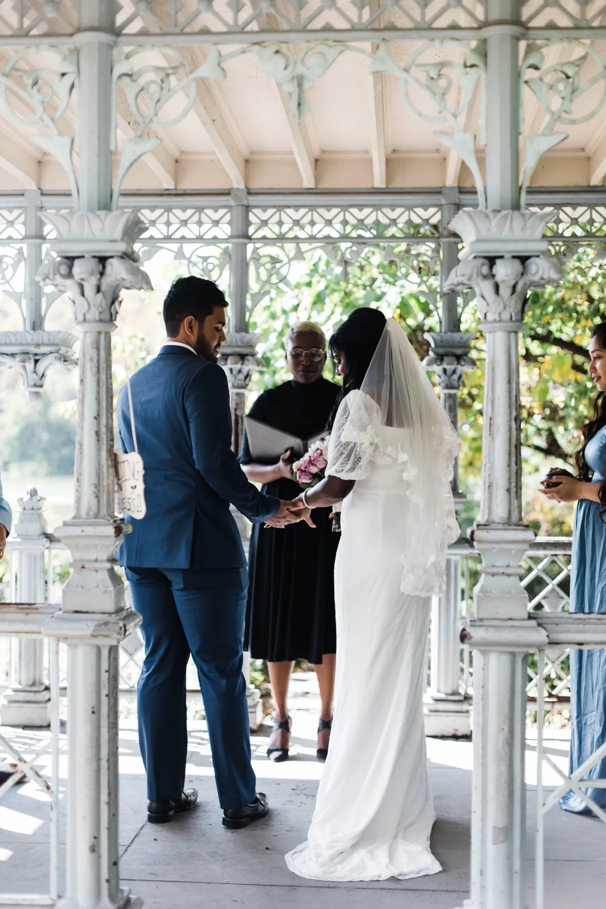 Wedding day moment for Clashani + Gihan at Ladies Pavilion, Central Park Wedding