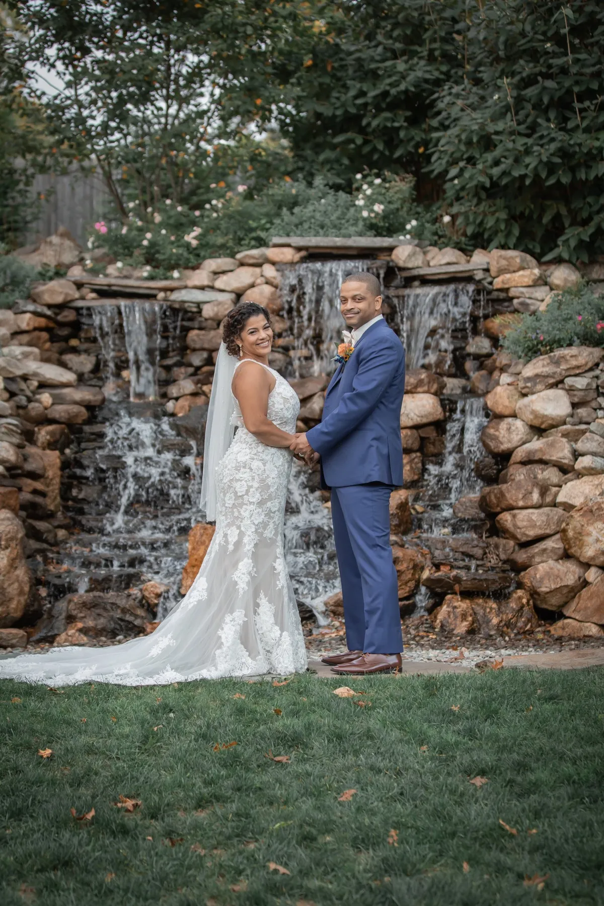 Millie + Rick celebrating after the ceremony at THC The Hops Company, CT