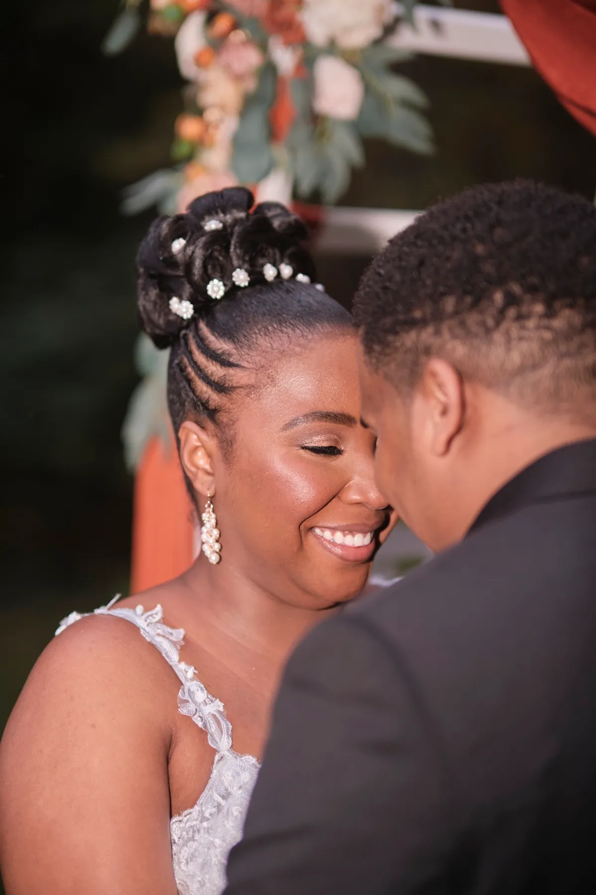 Hygdrea + Alex during their custom wedding ceremony