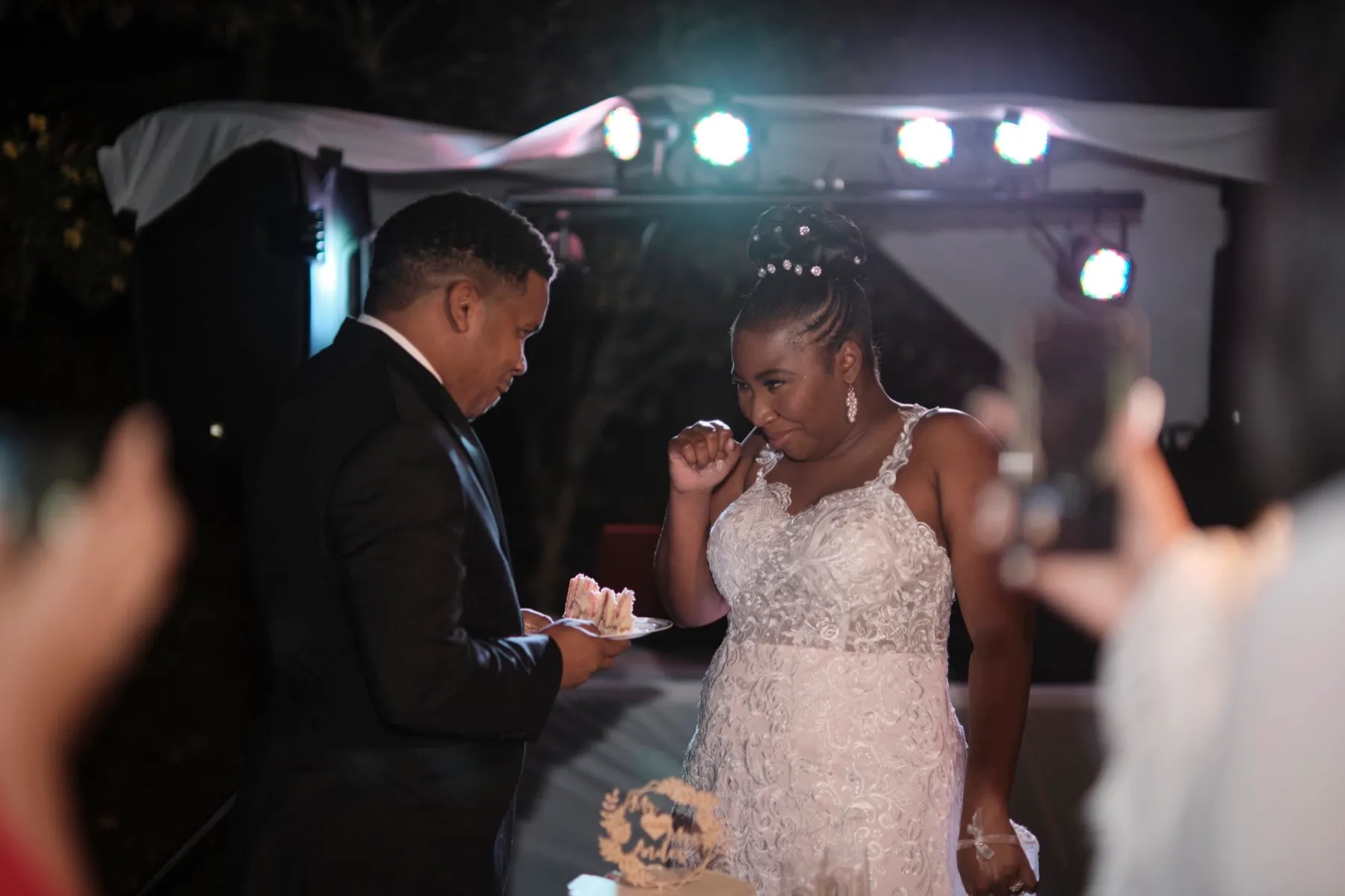 Hygdrea + Alex celebrating after the ceremony at East Hampton, CT