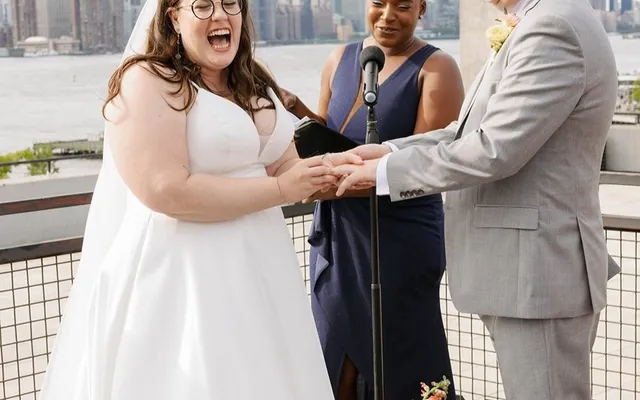 An intimate NYC wedding ceremony at a small venue