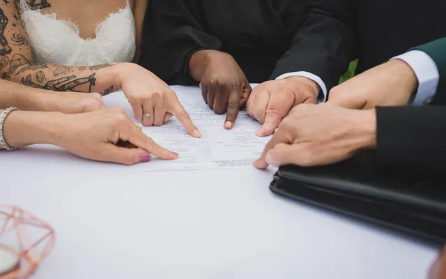 A New York City marriage license on a table