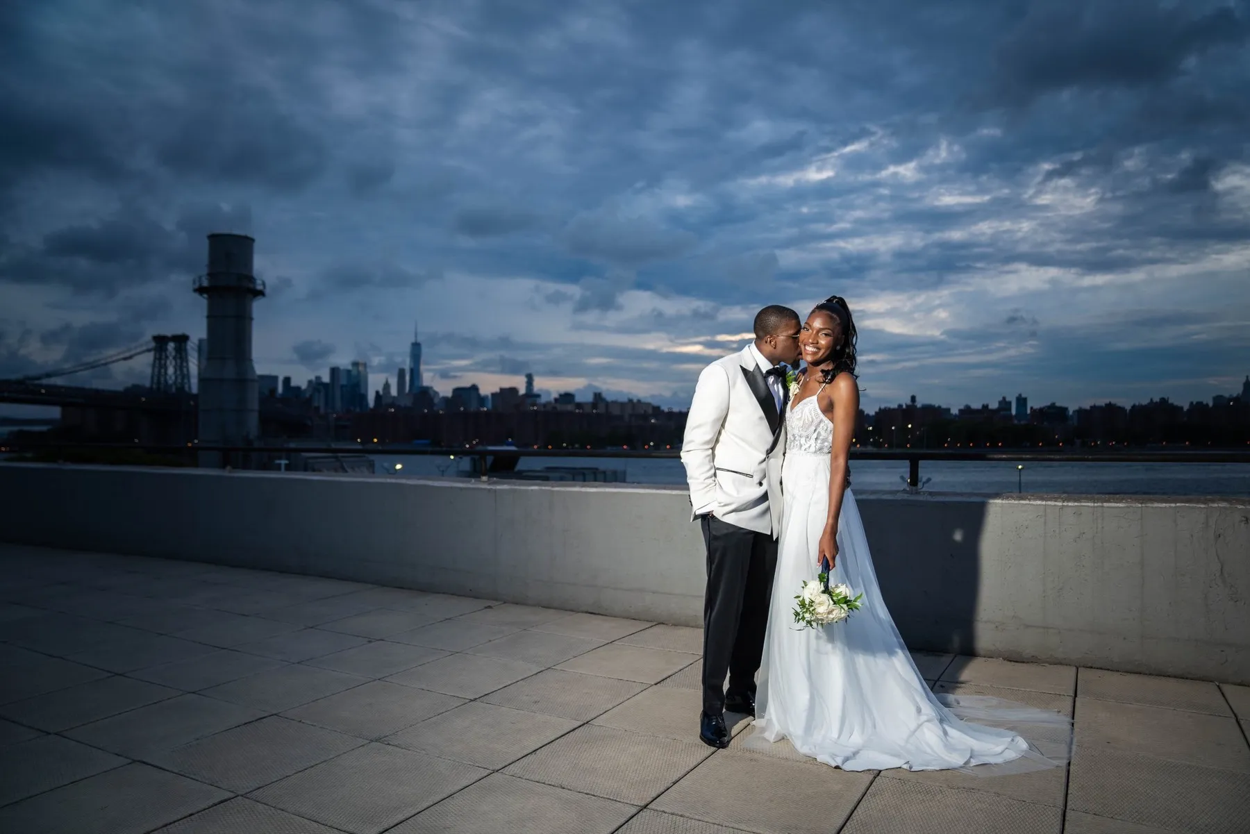Wedding day moment for Arielle + Romell at The W Loft, Brooklyn, NY