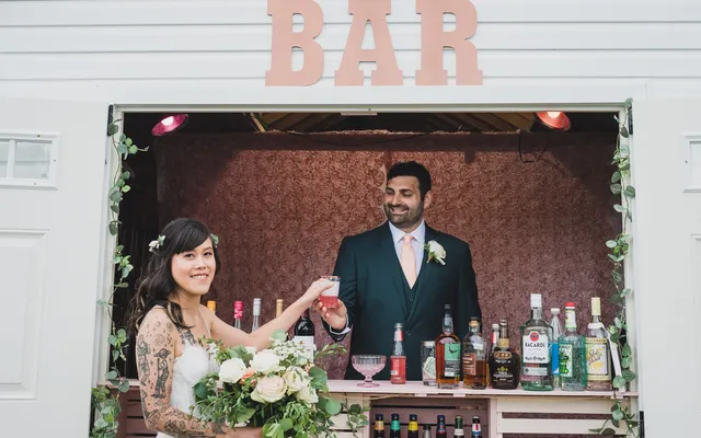 A couple celebrating a meaningful wedding tradition