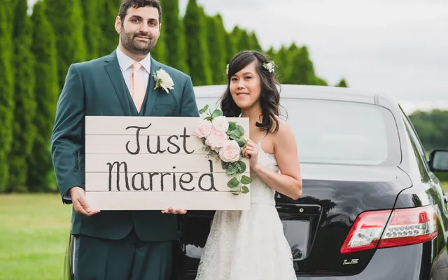A couple enjoying an intimate New York wedding ceremony